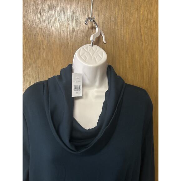 New Lou & Grey x LOFT size M Dress Sweatshirt Cowl Neck Cozy DARK GREEN NWT G25 - Picture 3 of 10